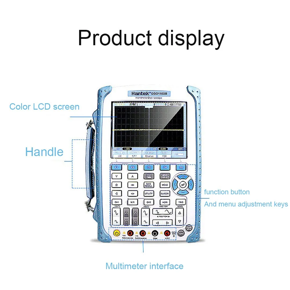 Hantek DSO1062B цифровой Ручной осциллограф с 5,6 дюймовым TFT цветным ЖК-дисплеем мультиметр с высокой шириной полосы 60 МГц 1Gsa/S