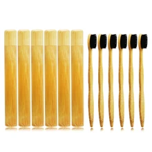 6 шт. бамбуковый чехол для зубной щетки с 6 шт. бамбуковая зубная щетка мягкая щетина портативный чехол для зубной щетки