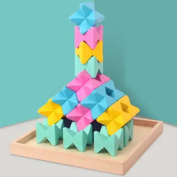 

Kids Building Blocks Fun Ooutdoor Lawn Yard Game Wooden Stacking Block Tower