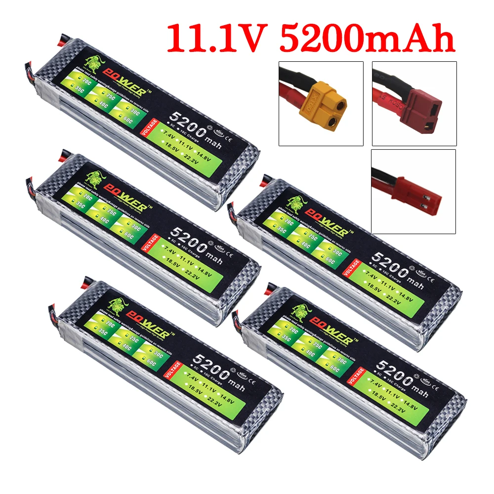 Высококачественный аккумулятор LION POWER Lipo 3S 11 1 В 5200 мАч 30C для радиоуправляемого
