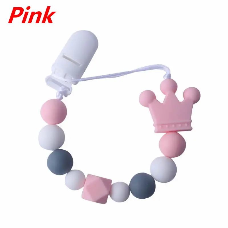 Pink Товары для детей, силиконовая соска, цепь, Прорезыватель зубов для младенцев, анти-капля, анти-потеря, цепи, подарки для купания новорожденных - Цвет: Pink