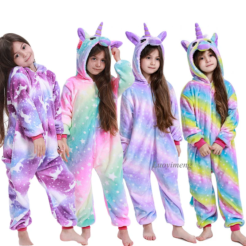 Kids Kigurumi Onesie Unicorn Pajamas For Children Animal Cartoon Blanket Sleepers Baby Costumes Winter Boy Girl Licorne Jumspuit Kids Kigurumi Onesie Unicorn Pajamas For Children Animal Cartoon Blanket Sleepers Baby Costumes Winter Boy Girl Licorne Jumspuit