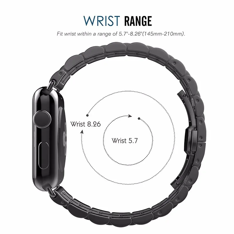 Ремешок из нержавеющей стали для Apple Watch 38 мм 42 мм 7 звеньев ремешок для часов Смарт часы металлический браслет для Apple Watch серии 4 3 2 1