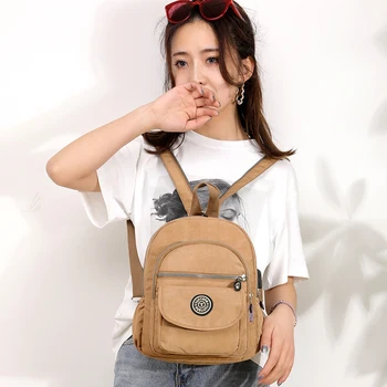 

Brand 2019 New Charging USB Women Back Pack Multifunction Solid Ladies Chest Bags Casual Waterproof Nylon Small Backpacks Female