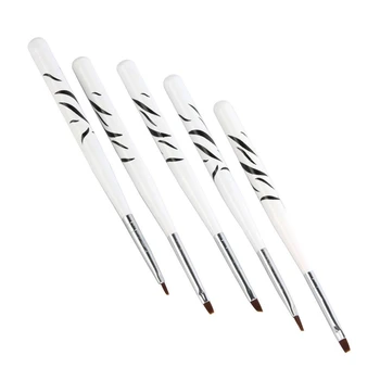 

5Pcs Nail Art Uv Gel Builder Polish Painting Pen Brush Diy Decorations Set