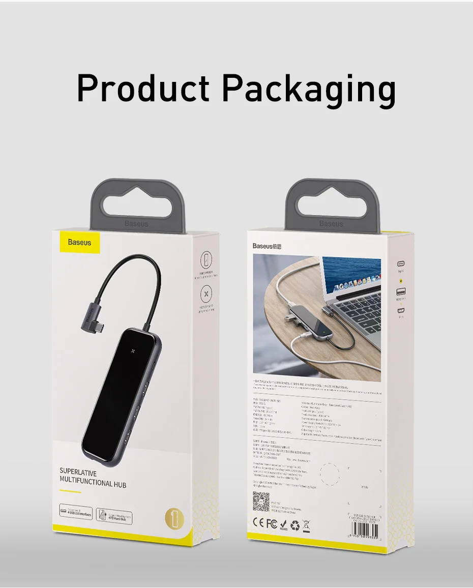 Baseus USB2.0 концентратор Многофункциональный тип-c к USB 2,0 концентратор адаптер для samsung S10 huawei mate 20 ноутбуки USB лампа мышь USB концентратор
