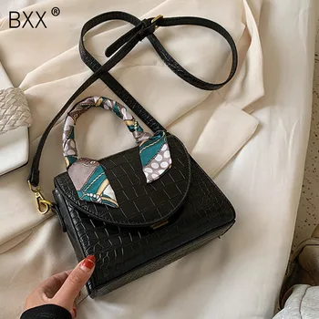 

[BXX] Crocodile Pattern Shoulder Bags For Women 2020 Solid Color Luxury Bag Female Crossbody Messenger Handbags Lady Party HL890
