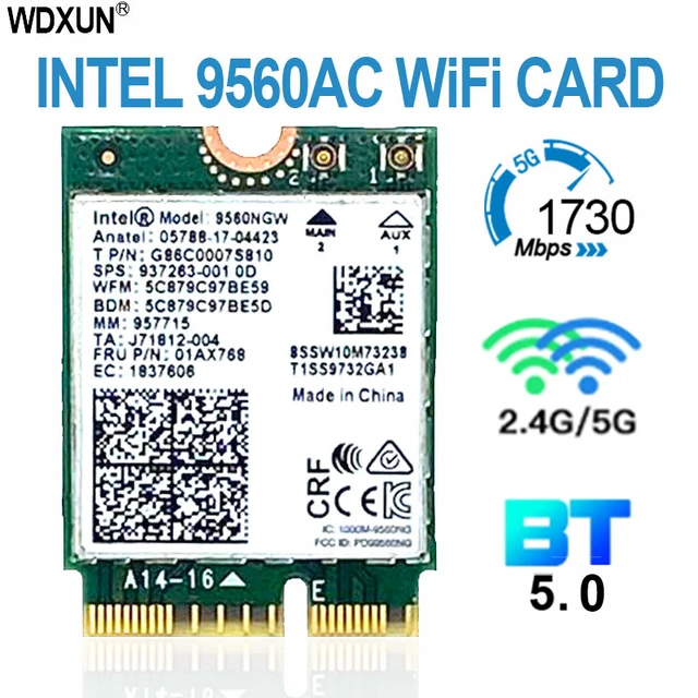 Intel 9560 Dual Band 2.4g/5ghz Wireless 5.0 802.11ac M.2 Cnvi Intel 9560ngw Wi-fi Card - Network Cards - AliExpress