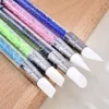 1 Pcs Dual-Ended Silicone Head Carving Dotting Pen Nail Art Brushes Rhinestone Crystal Handle Tool For DIY Gel Manicure Tools 4