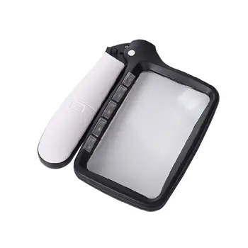 

2X LED Magnifier with Foldable Handle 5 LED Lights Rectangular Loupe for Sennior H55A