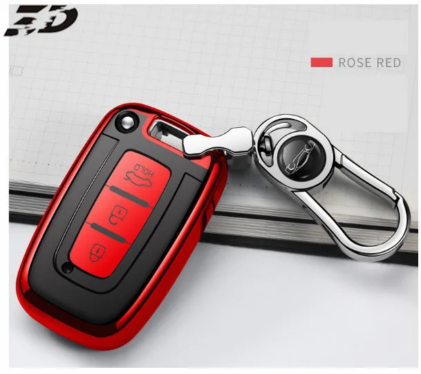 red with buckle ТПУ умный чехол для ключей для hyundai Accent Elantra IX35 Genesis Coupe Sonata S264 - Название цвета: red with buckle