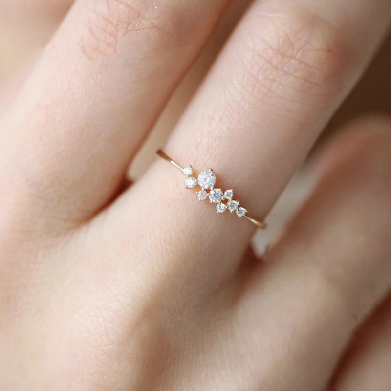 Octbyna простые Кристальные кольца на кончики пальцев рук для женщин Романтические Свадебные обручальные вечерние кольца для женщин ювелирные изделия Прямая поставка