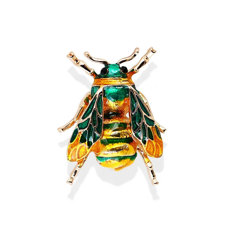 

AliExpress Hot Selling Color Oil Drop Enamel Small Bee Brooch Cute Cartoon Collar Pin Yellow Green White Insect Brooch