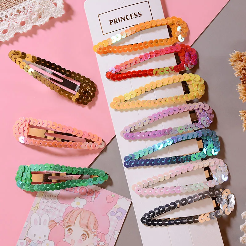 

8Cm Big Metal Snap Hair Clips For Women Hairpin Barrettes Hairgrips Sequins Scales Glitter Kids Hair Clips Girls Hair Pins