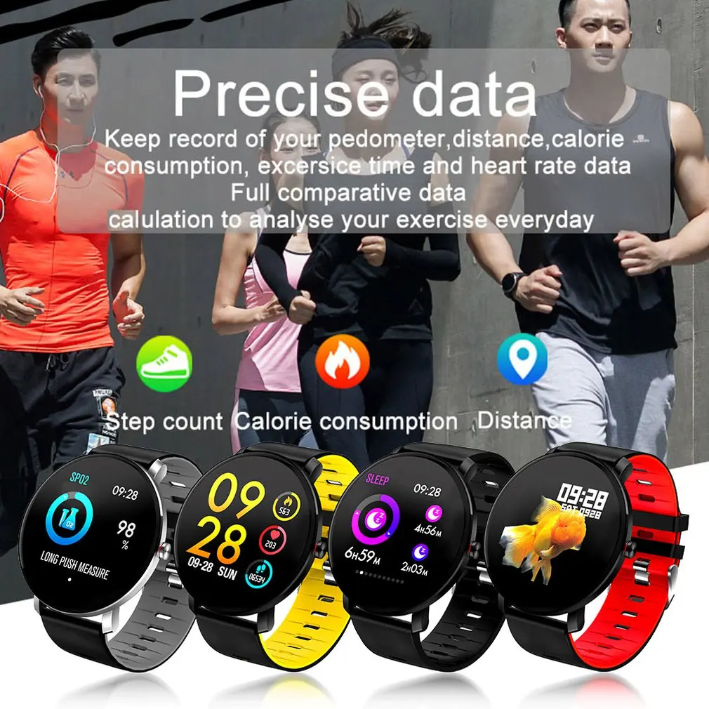 K9 Colorful Screen Smart Bracelet Sport Fitness Watch Pedometer Calorie Counter Heart Rate Monitor Portable
