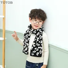 Новинка года; Детский шарф в Корейском стиле; маленький чистый Леопардовый шарф для девочек; зимний детский модный кашемировый теплый шарф; TOTOB