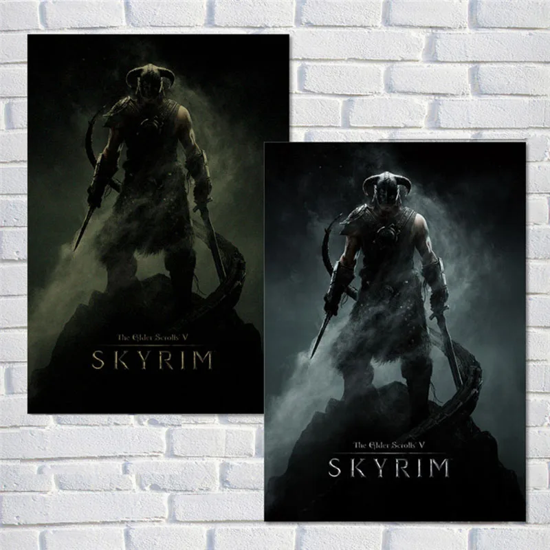 Skyrim The Elder свитки игра плакаты белая крафт-бумага ВИНТАЖНЫЙ ПЛАКАТ и печатная графика стены искусства плакат QT631 - Цвет: Прозрачный