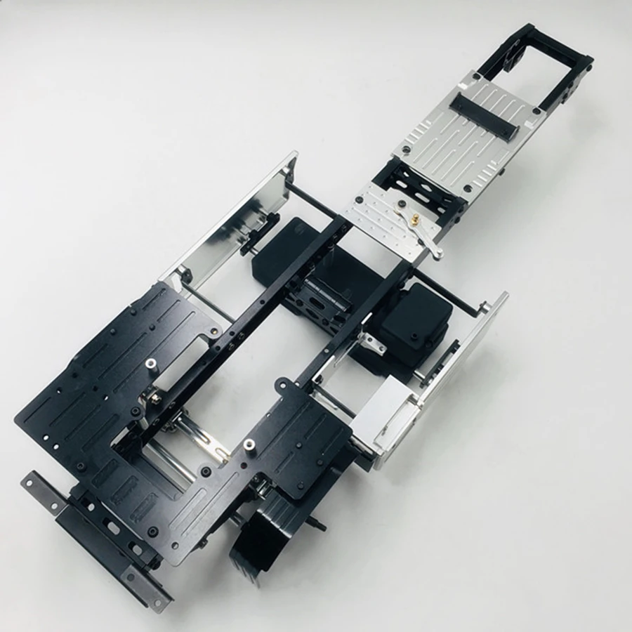 Все металлические рамы шасси наборы для 1/14 Масштаб RC игрушки грузовики TAMIYA SCANIA Модель Запчасти для прицепа трактора DIY аксессуары - Цвет: Черный