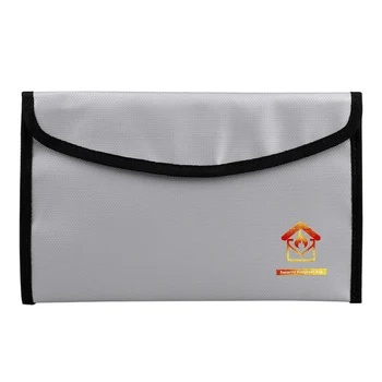 

Fireproof File Folder Water Resistant Money Document Bag Zipper Closure Silicone Coated Portable Filing Organizer Pouch New