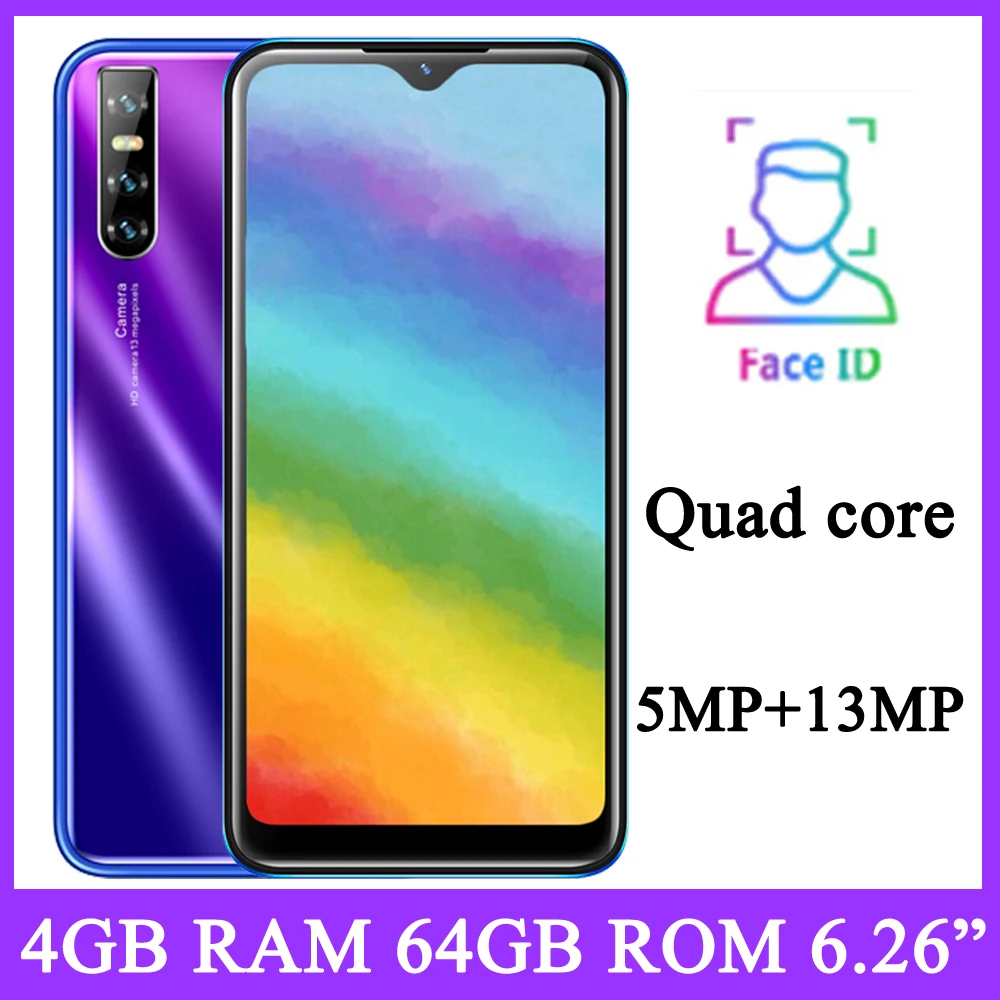 Mobile Phone P40 Pro Android Face ID Recognition 6.26'' Water Drop Screen Unlocked Smartphone 4G RAM 64G ROM Original Cell |