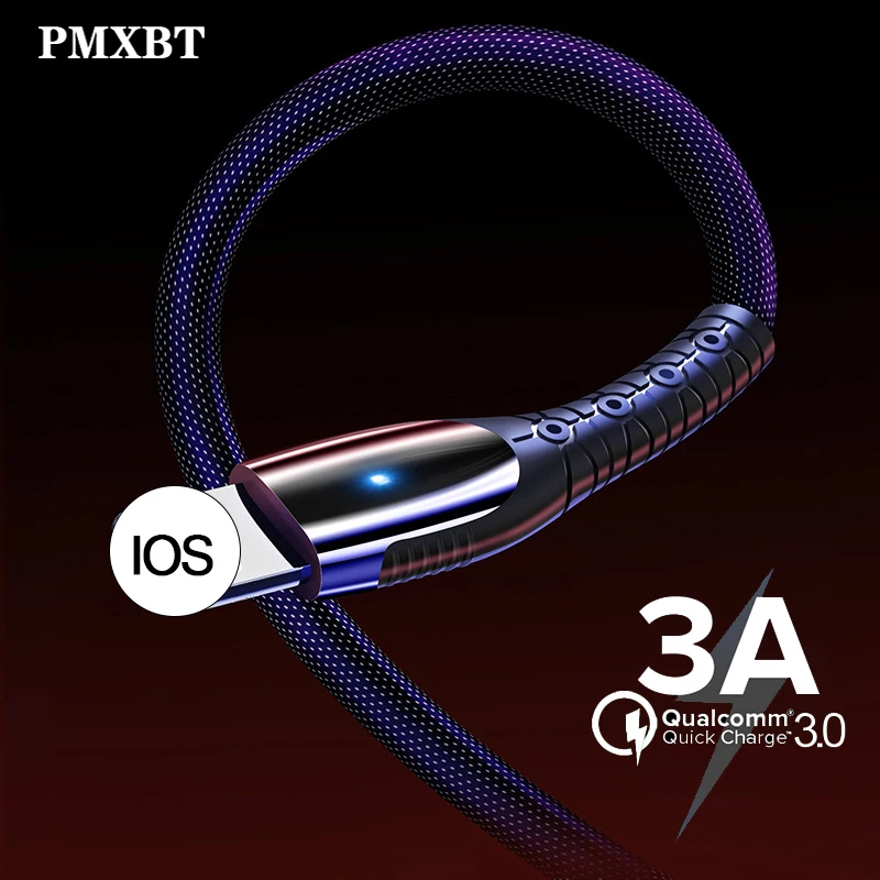 USB кабель для зарядного устройства 3A освещение для iPhone 11 Pro XS MAX XR X Быстрая зарядка 3,0 Мобильный телефон для iPhone 7 8 Все IOS 8-контактный кабель для передачи данных