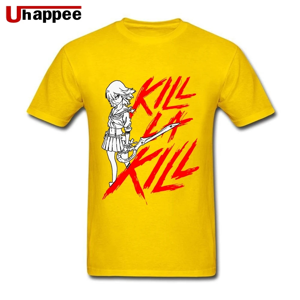 Большой и Высокий Размер Kill La Kill Ryuko Matoi мужские футболки Потрясающие с коротким рукавом и круглым вырезом Мужская рубашка с водяным принтом 90s одежда - Цвет: Цвет: желтый