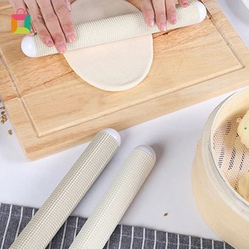 

1Pcs 27x3.5cm Rolling Pin Non-Stick Textured Noodle Dough Roller For Baking Pastry Dough Roller Fondant Pizza Cozy