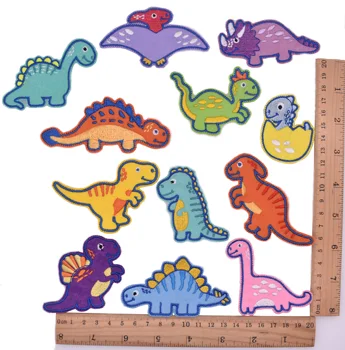 

10pcs/set Kids Boys Favor Dinasours Iron/Sew On Patches DIY Embroidery Cloth Lightweight Fit Garment Bag T-shirt Pants