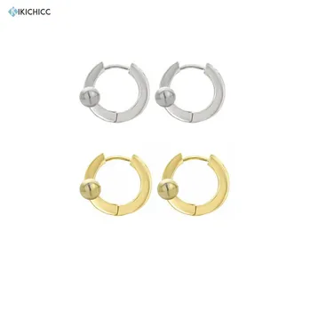 

Kikichicc 925 Sterling Silver Small Beads 6.5mm Huggies Mini Hoops Simple Women luxury Statement Slim Piercing Earring in 2020