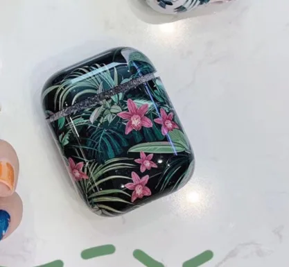 14 Роскошный чехол с цветочным рисунком для оригинального Apple Airpods 2, чехол из жесткого поликарбоната для Airpods, защитный чехол для зарядки, чехол для Air pods 1 2 - Цвет: 14