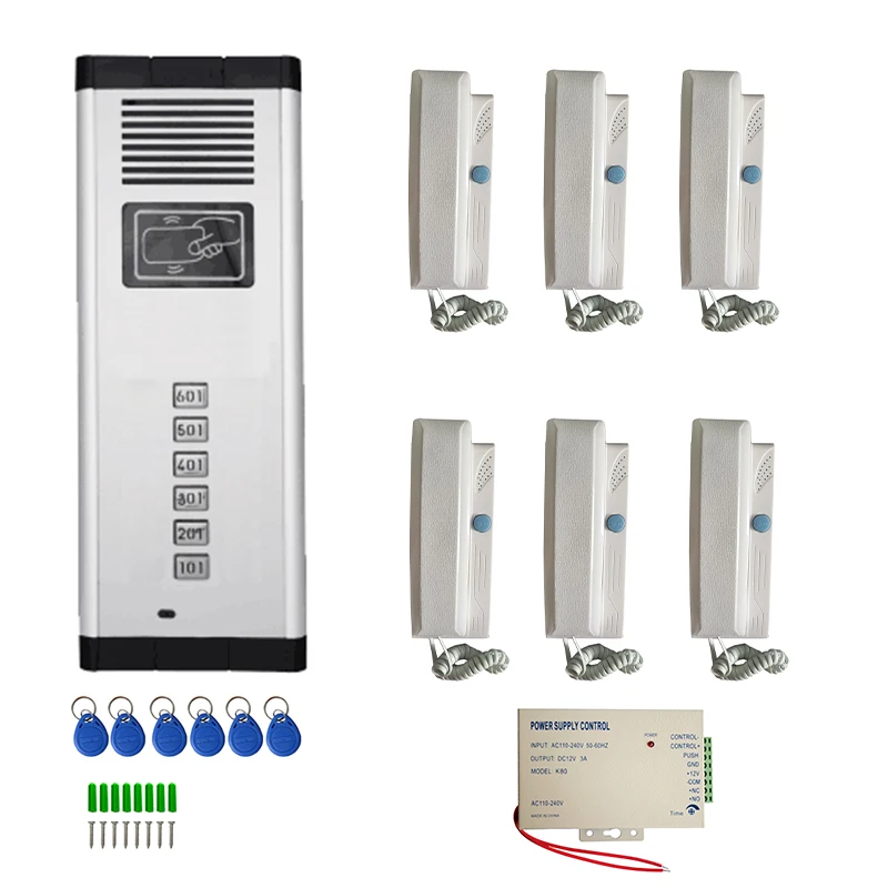 Vigtech Audio Building Intercom System Phone Handset With 2-wire For Apartment No-Visual Device Multi Button wireless intercom doorbell