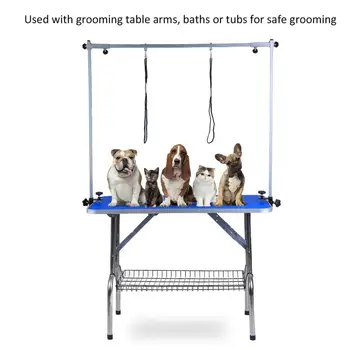 

GT-205-H 36 Inch Pet Grooming Table Adjustable Height Arm Non Slip Heavy Duty Dog Cat Pet Grooming Bath Table With Noose