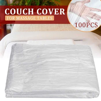 

New 100pcs Professional Cosmetic salon sheets SPA massage bed table cover sheets Plastic Transparent Beauty Bed Film wateproof