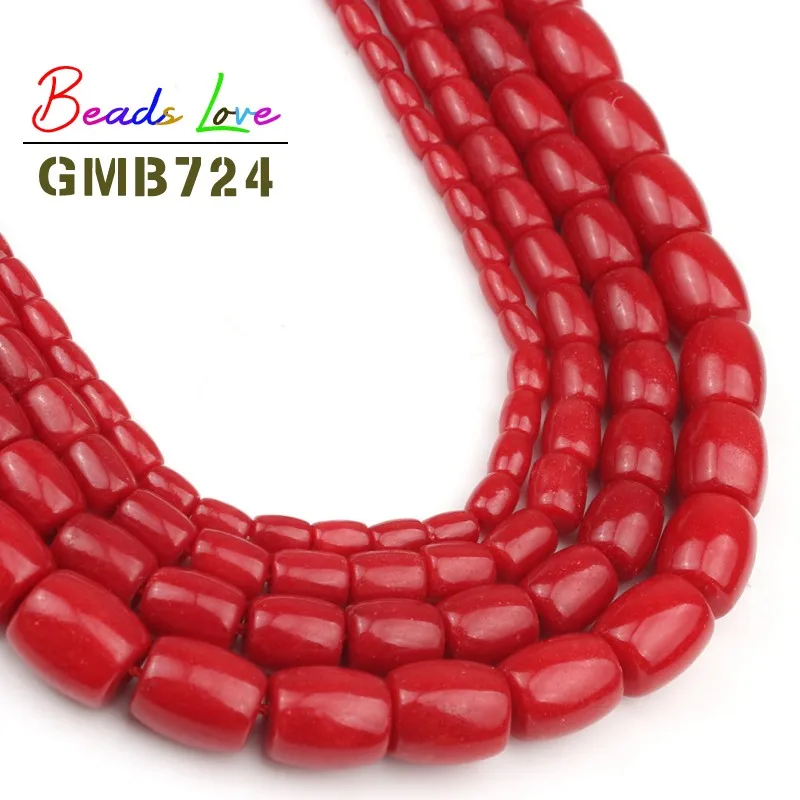 

High Quality Natural Stone Red Coral Beads Loose Spacer Drum Coral Beads For DIY Bracelet Necklace Jewelry Making Wholesale 15