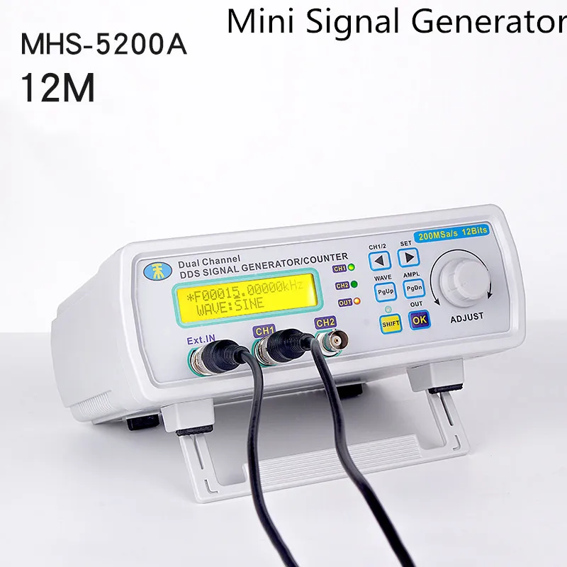 

MHS-5200A 12MHz Digital DDS Dual-channel Arbitrary Waveform Functional Signal Generator Frequency Meter High Precision