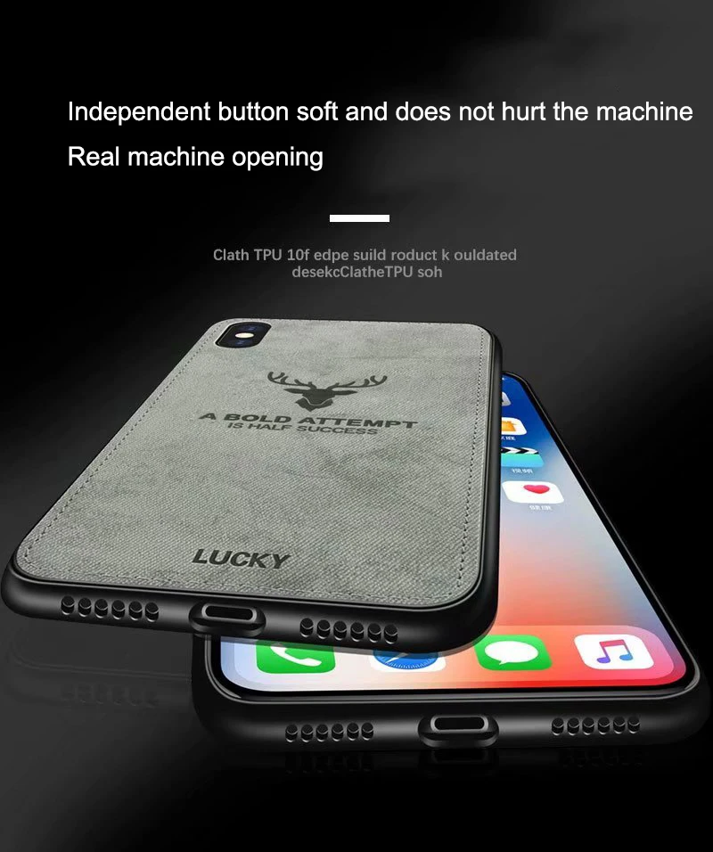 Роскошная текстура ткани оленя для Iphone X XR XS Max 7 8 6 6S Plus 5s 5SE 5 мягкий силиконовый ударопрочный Матовый ультратонкий чехол - Цвет: Серый