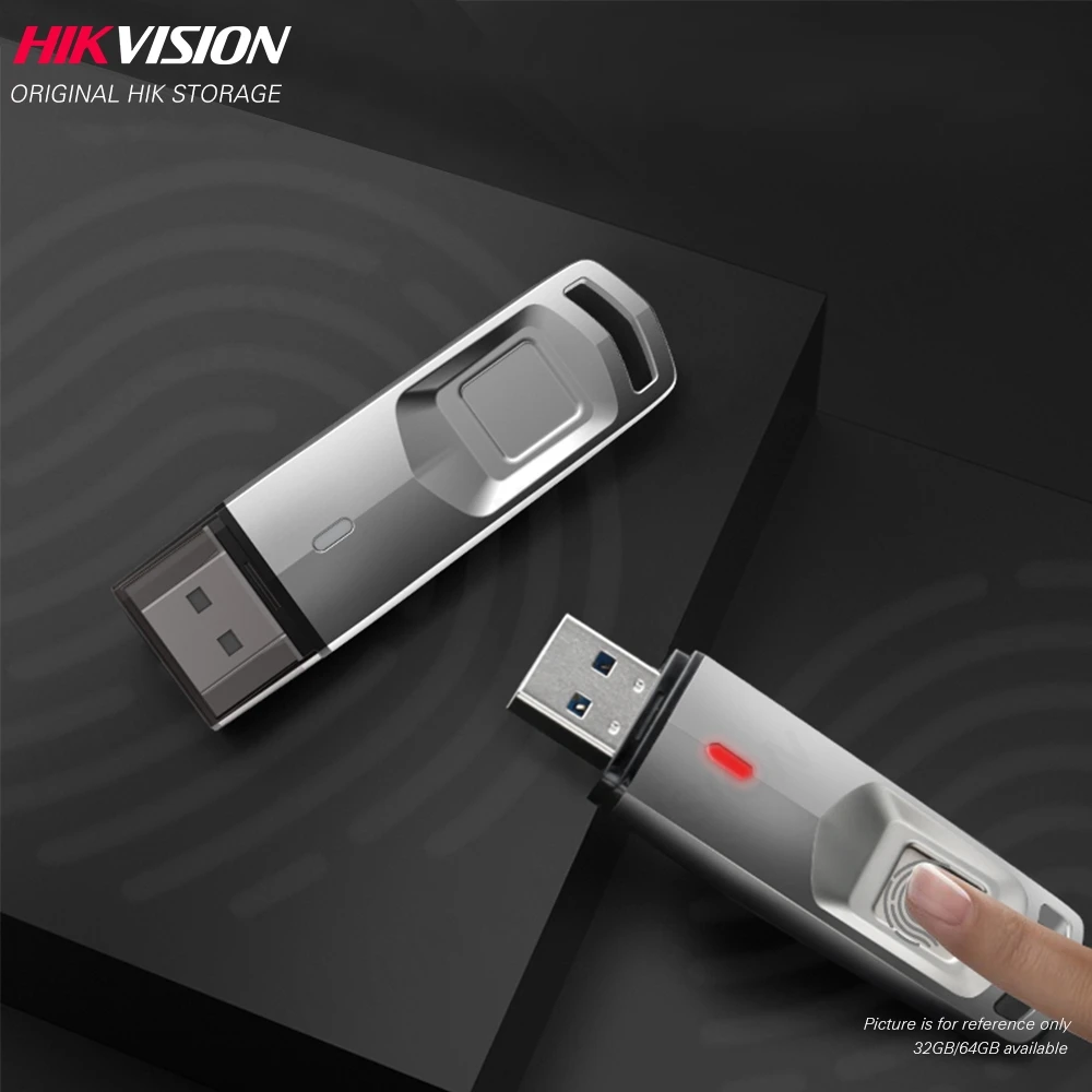 Hikvision оригинальный USB флеш накопитель 3 0 32 Гб 64 зашифрованный отпечаток пальца