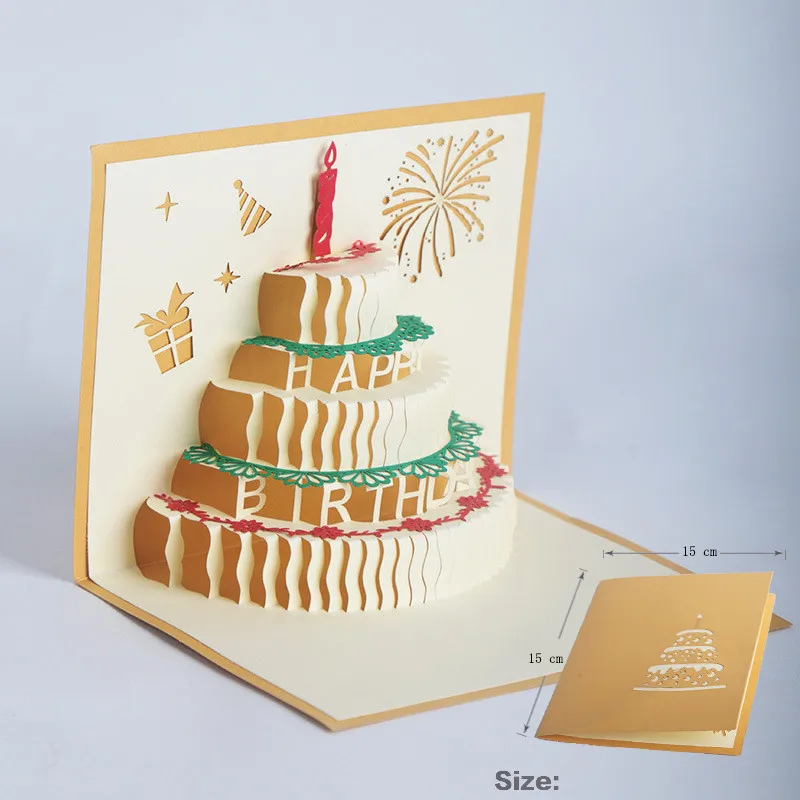 Birthday Cake3 Единорог Самолет торт 3D всплывающие Пригласительные открытки на день рождения приглашение на день рождения оригами ручной работы пустые Пригласительные открытки - Цвет: Birthday Cake3