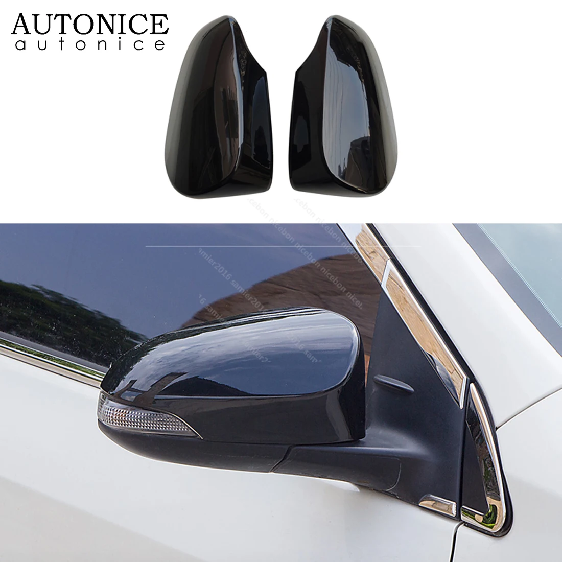 2pc Shiny Black Rearview Mirrors Cover Cup Fit for Toyota Avalon Venza Corolla C-HR CHR Auris Yaris | Автомобили и мотоциклы