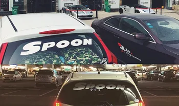 

Car Stickers Window Front Windshield Window Engine Hood Vehicle Body Vinyl Decals for SPOON SPORTS