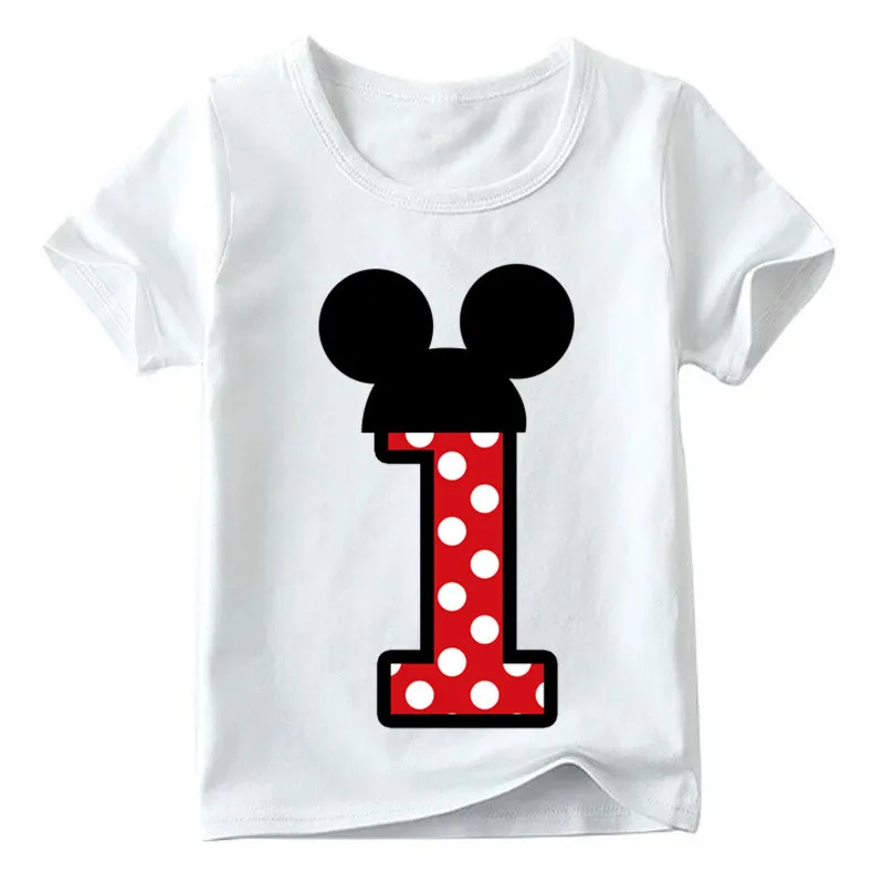 

Baby Boys Number T-shirt For Children Girls Cartoon Print T-shirt Cute Funny Letter Present Clothes Kids Number 1-9 Birthday