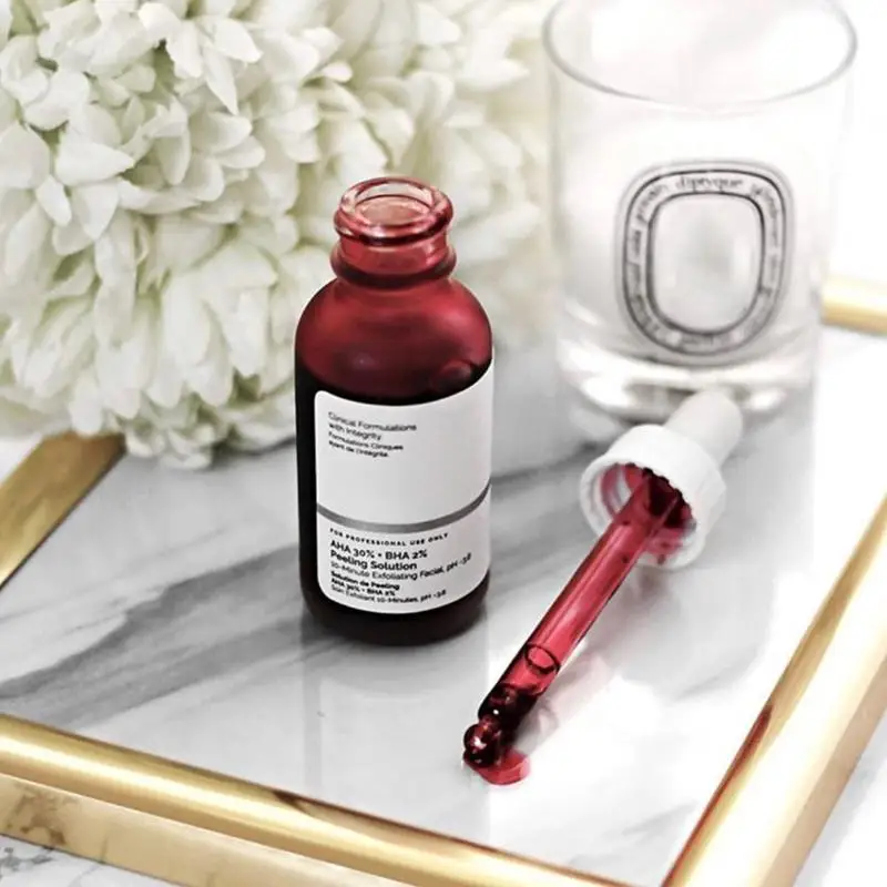 

30ml Exfoliating Mask The Ordinary AHA 30% + BHA 2% Peeling Solution Facial Serum Remove Acne Scars Whitening Skin Care