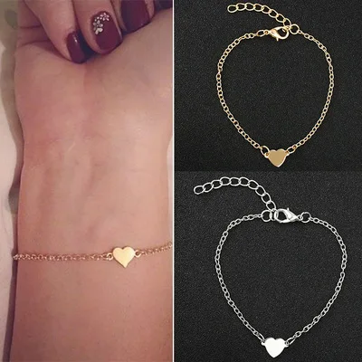 Pulsera de corazón amor Simple para mujer y niña, accesorios de joyería al por mayor, nueva moda