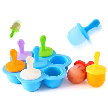 

Baby Food Container Infant Fruit Breast Seven-hole Milk Powder Snack Box Ice Tray Storage Silicone Freezer Tray Crisper