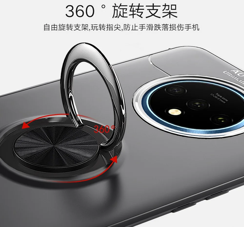 For Oneplus 7T Case Finger Ring Holder Soft Matte Silicone Back Cover for oneplus 7T Pro 1+7T Phone Cases