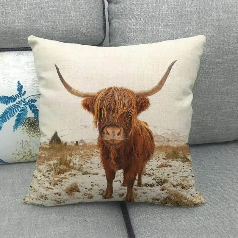 45 см* 45 см ферма корова дизайн лен/хлопковая подушка для дивана Чехлы диванная подушка крышка декоративная подушка для дома - Цвет: 2