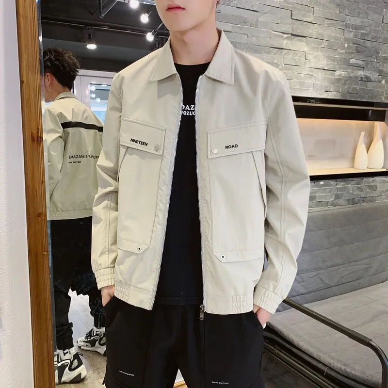 

Korean-style Men Jacket Autumn New Style Trend Casual Men's Coat Youth Tooling Jacket