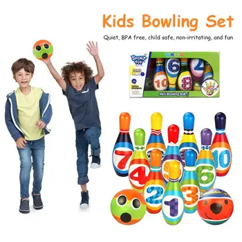 

Kids Bowling Set Includes 10 Pins And 2 Balls Perfect Bowling Set With Storage Box Gifts For Children Boys Girls Outdoor Games