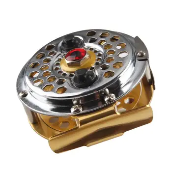 

Plastic Steel Fly Fishing Wheel Trolling Reel Spool Gear Durable Ice Fishing Wheel Gold Portable Fishing Wheel Practical