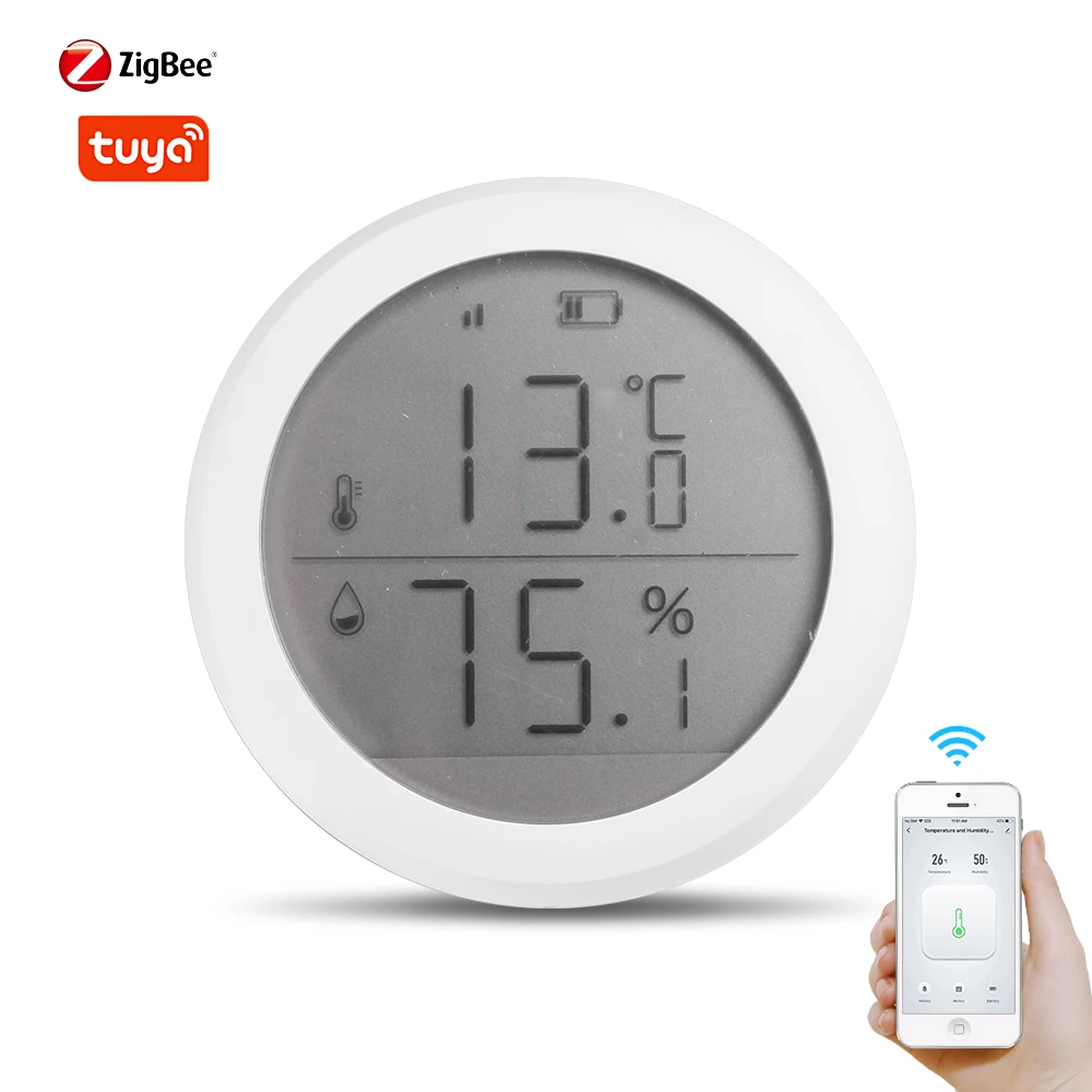 LCD Zigbee Temperatur Luftfeuchtigkeitssensor Tuya Wireless Smart Control Sensor